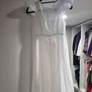 Maternity ruffled short sleeve dress